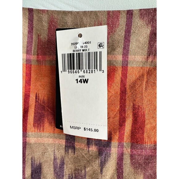 NWT $145 LAUREN Ralph Lauren Plus SIZE Skirt  Geo-Motif Cotton-Linen Wrap - Picture 7 of 12